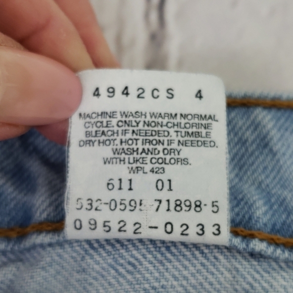 VINTAGE 90s Levis 522 USA Tapered Fit & Leg 37 Short - Picture 9 of 15